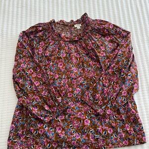 J. Crew Multicolor Floral Blouse